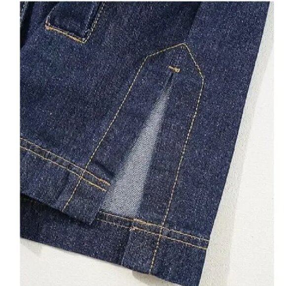 Women's Jean Jacket Boyfriend Button Up Long Sleeve (M) - Picture 5 of 6